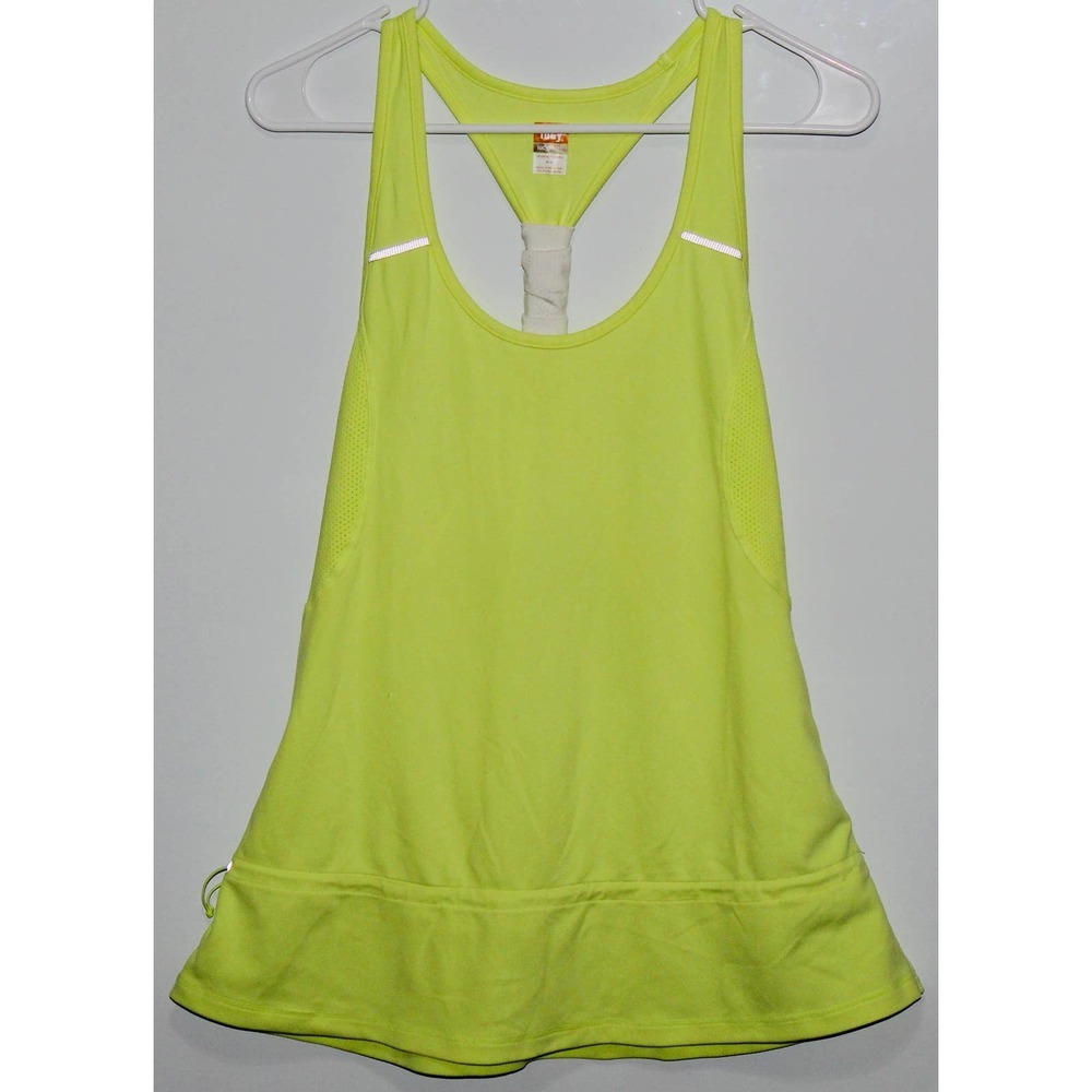 Women's Lucy Yellow Casual Athletic Sleeveless Racerback Tank Top T-Shirt Size M
